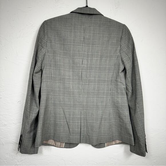 Banana Republic Black Plaid Classic Blazer Jacket Womens 4 Preppy Academia Work - Picture 4 of 8